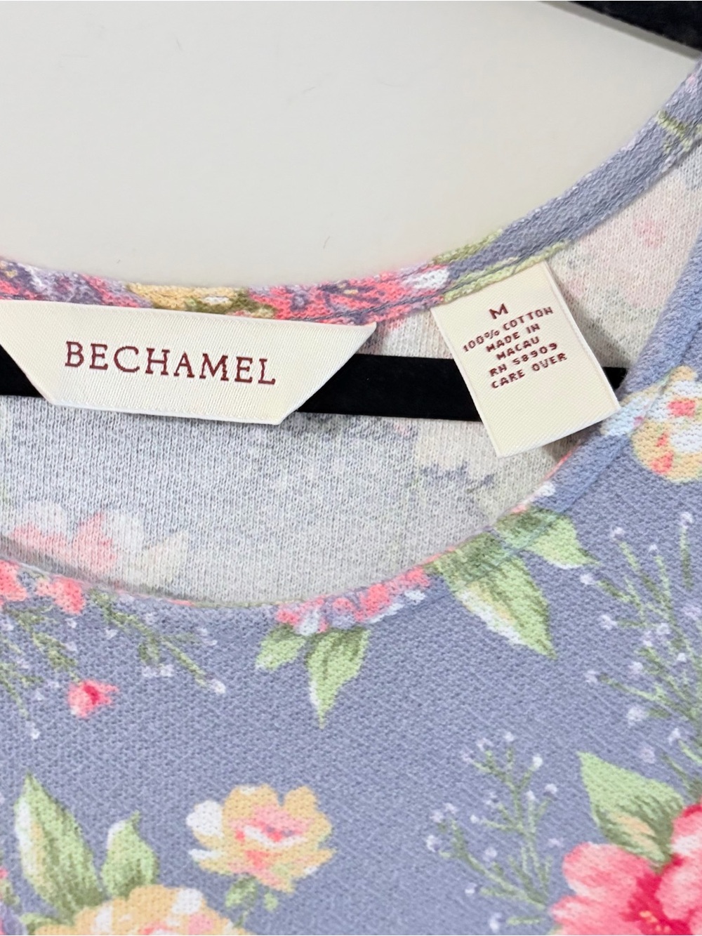 Bechamel Blue Floral Cotton Maxi Dress Sleeveless Cottagecore Size M - Picture 4 of 7